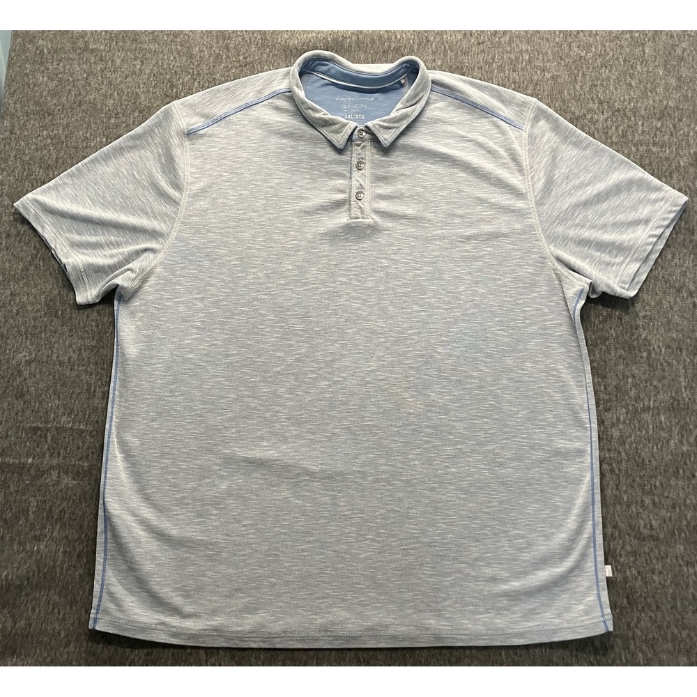 Tommy Bahama Polo Shirt XXL Blue Short Sleeve Lightweight Island Zone Mens